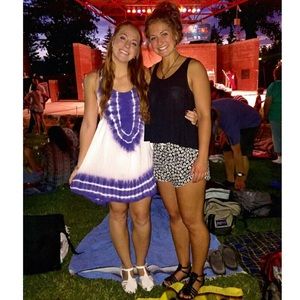 Blue and white tie dye dress